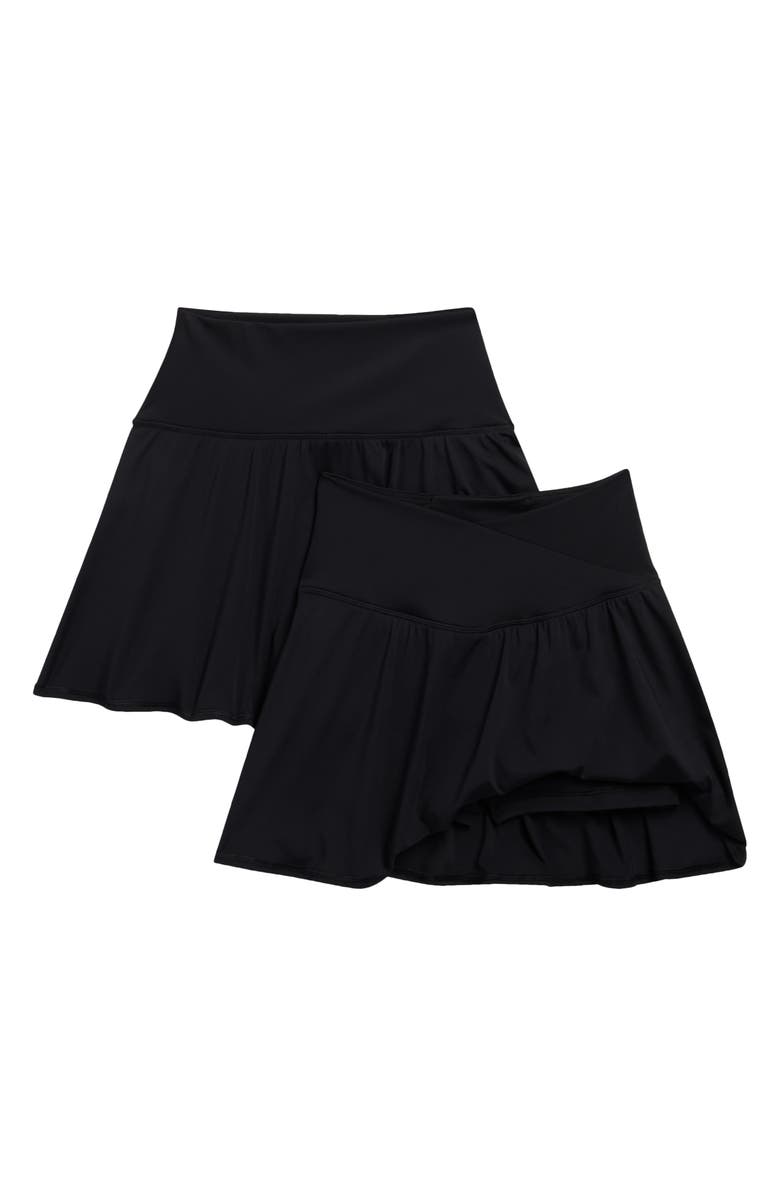 90 DEGREE BY REFLEX Pack of 2 Airlux Crossfire Skirt, Alternate, color, Black/ Black