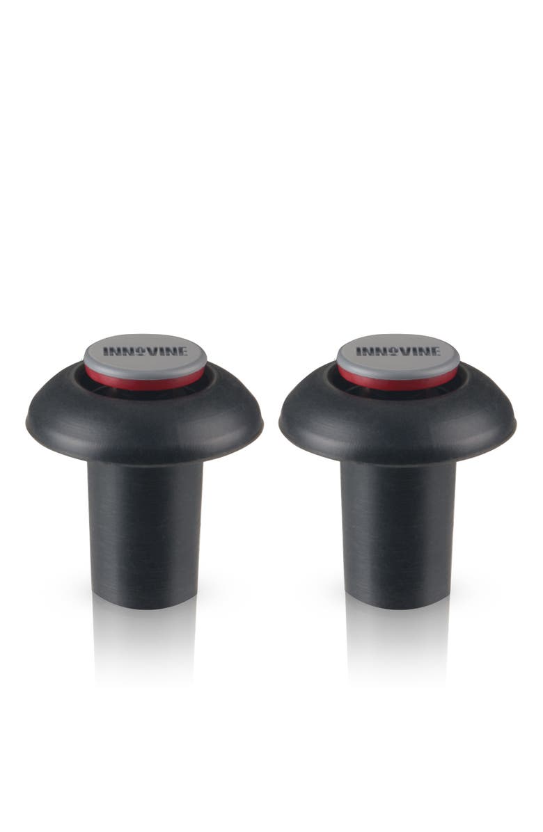 Innovine Vacuum Pump Stoppers Set of 2, Main, color, Black