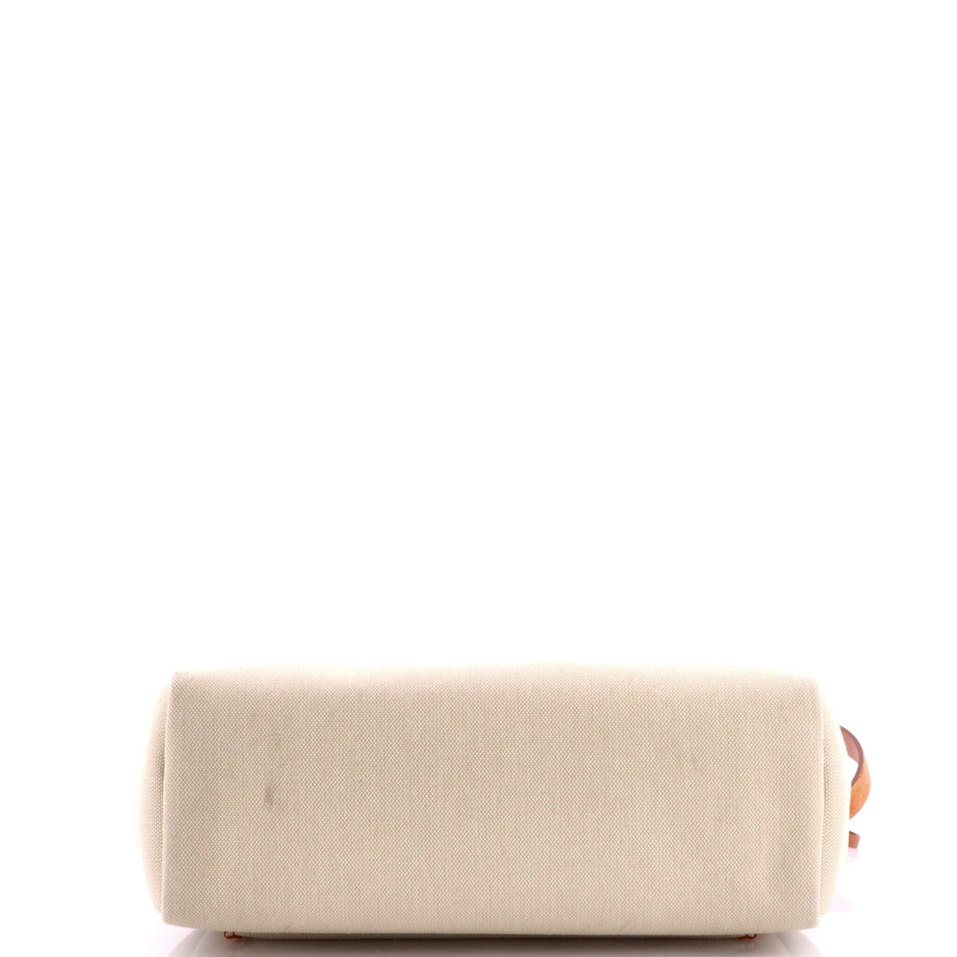 Herbag Zip Leather and Toile 31, Alternate, color, White