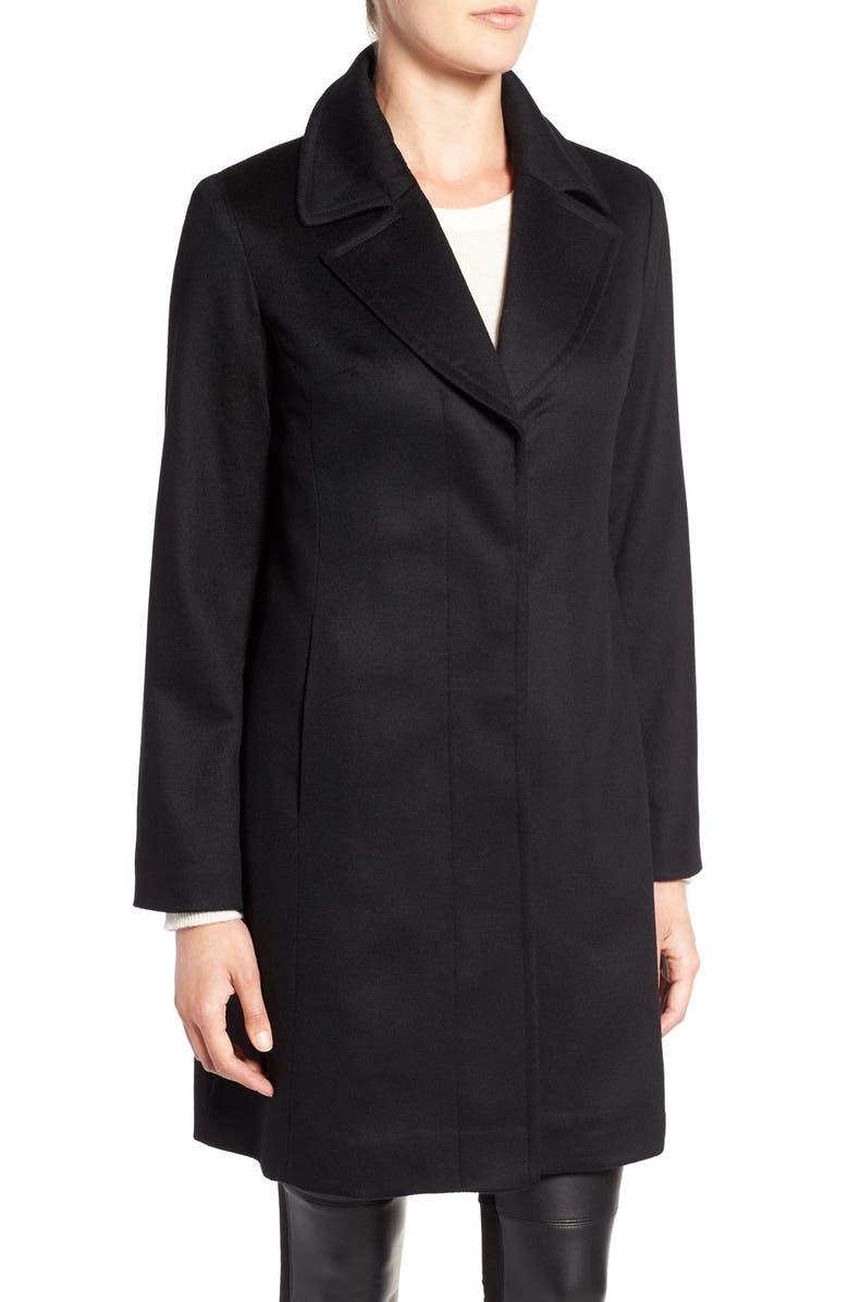 Fleurette Notch Collar Lightweight Cashmere Coat, Alternate, color,