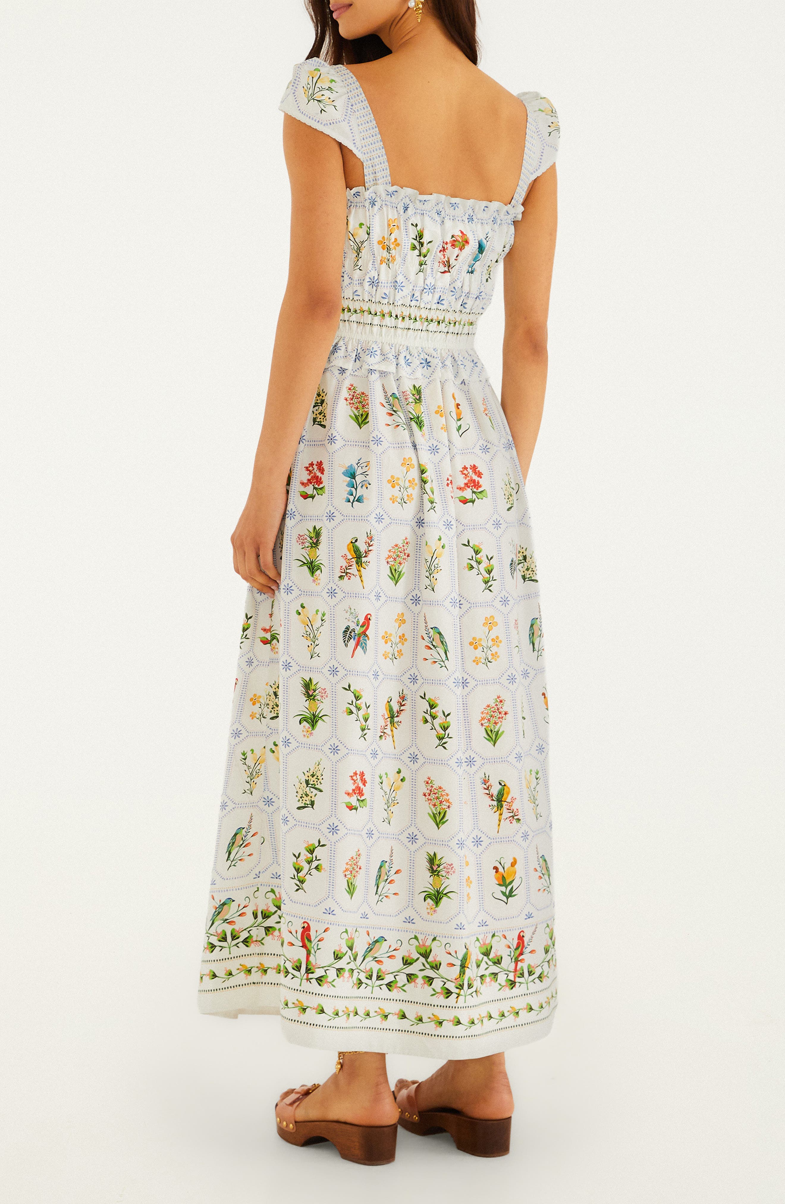 Tropical Porcelain Print Maxi Dress - image 2