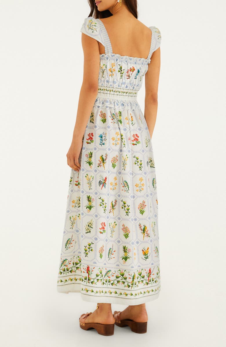 FARM Rio Tropical Porcelain Print Maxi Dress, Alternate, color, Off-White