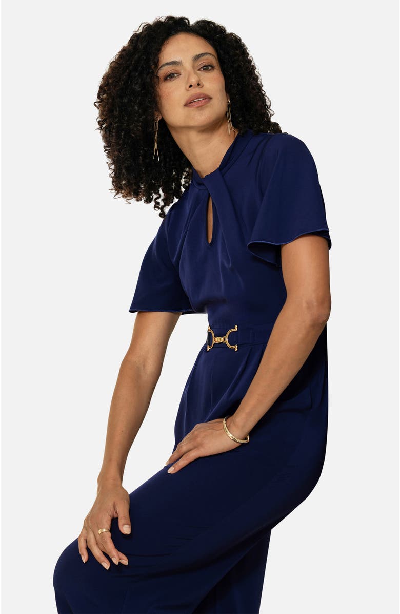 Yumi Twist Knot Buckle Detail Jumpsuit, Alternate, color, Navy