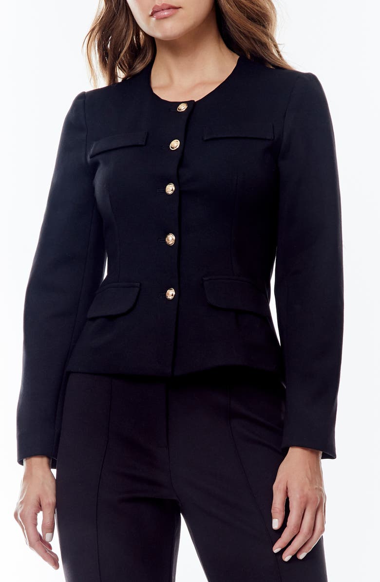 BY DESIGN Europe Ponte Jacket, Main, color, Black