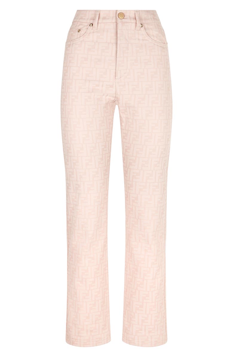 Fendi FF Logo Straight Leg Jeans, Main, color, 