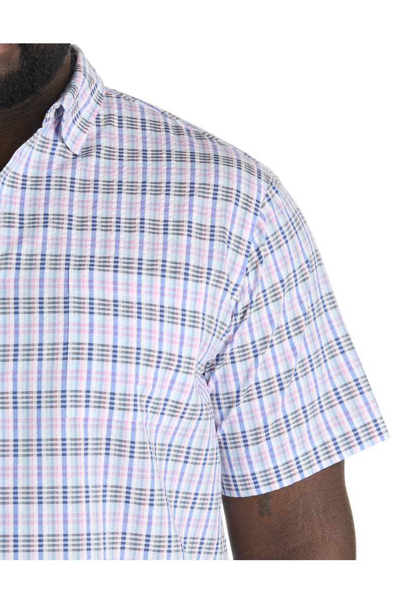 Oak Hill by DXL Big & Tall  Seersucker Large Plaid Sport Shirt, Alternate, color, Multi
