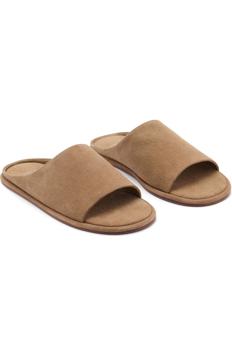 MANGO Suede Slide Sandal, Main, color, Sand