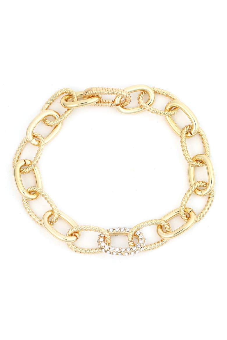 Crystal Link Chain Bracelet, Main, color, GOLD