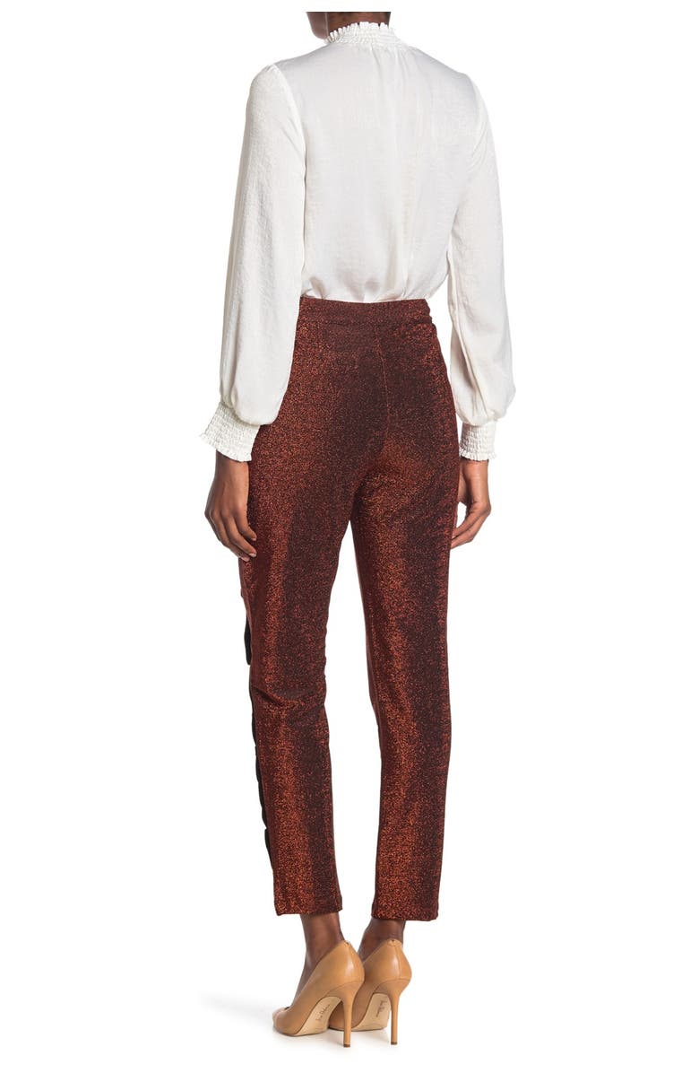 Scotch & Soda Lurex Pants with Ruffle Detail, Alternate, color, 