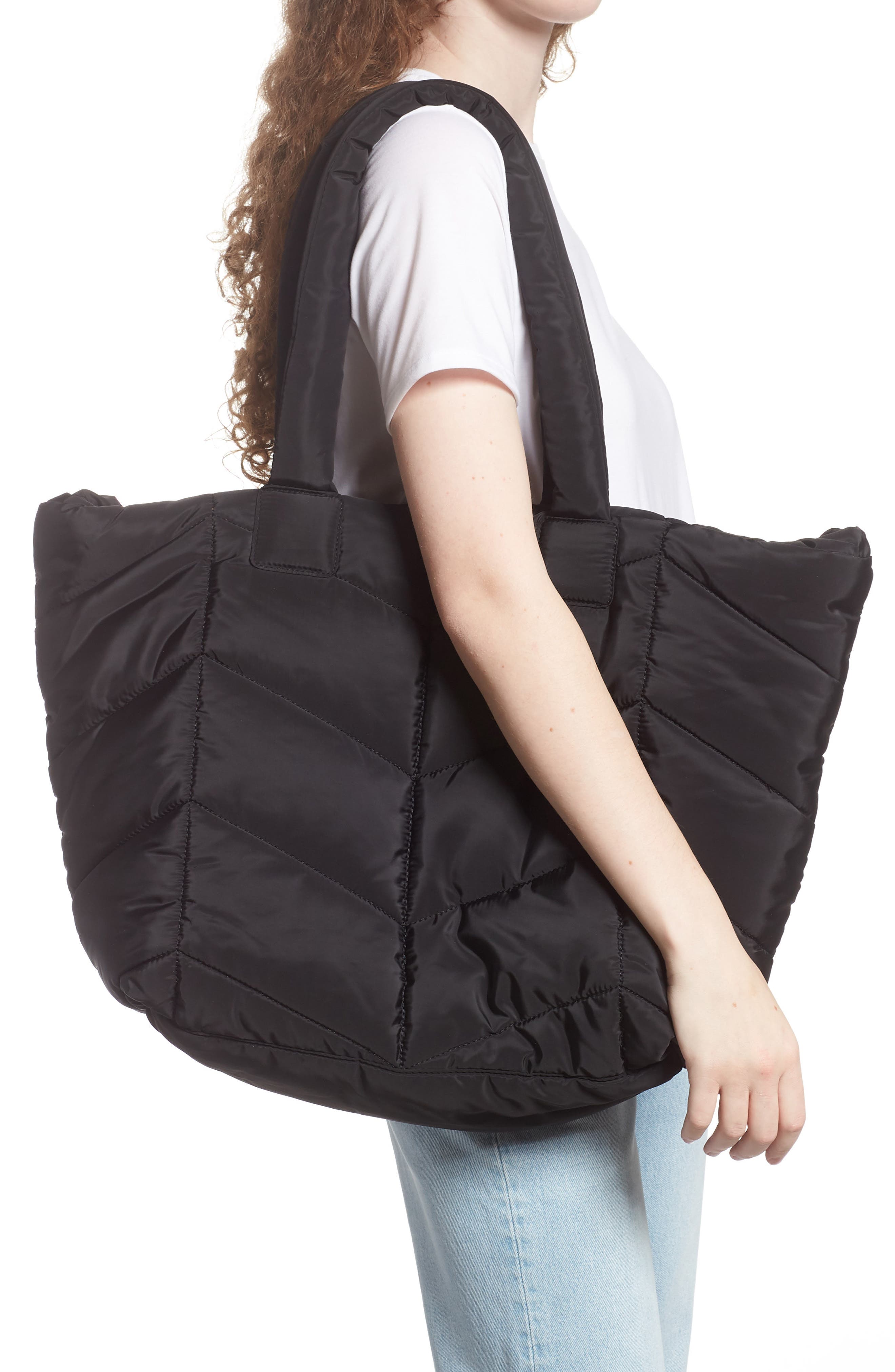 Topshop Chevron Quilted Tote, Alternate, color, 