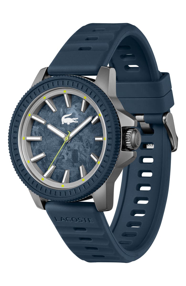Lacoste Highkey Silicone Strap Watch, 43mm, Alternate, color,