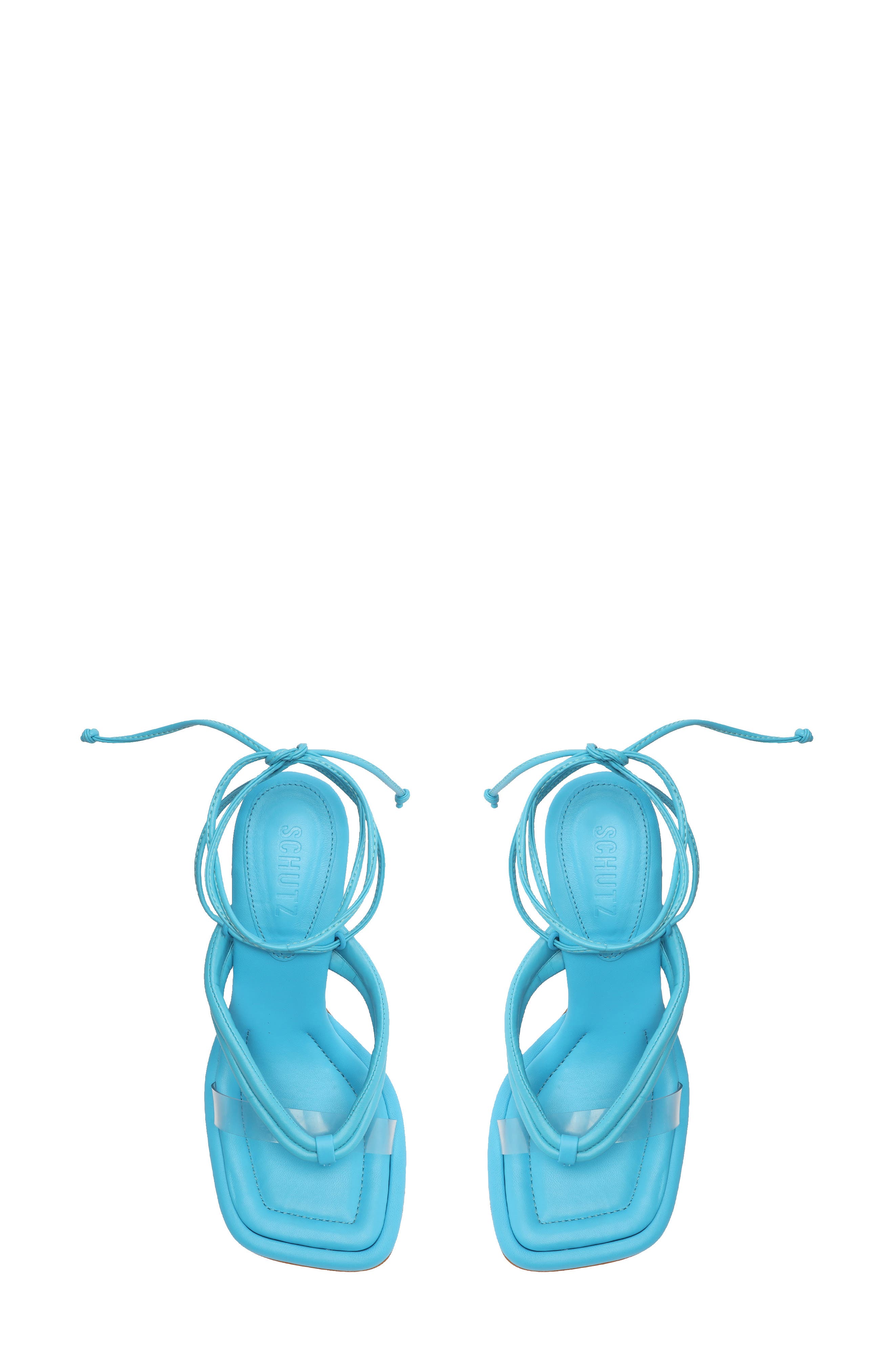 Meghan Ankle Tie Sandal, Alternate, color, BLUE/ TRANSPARENTE