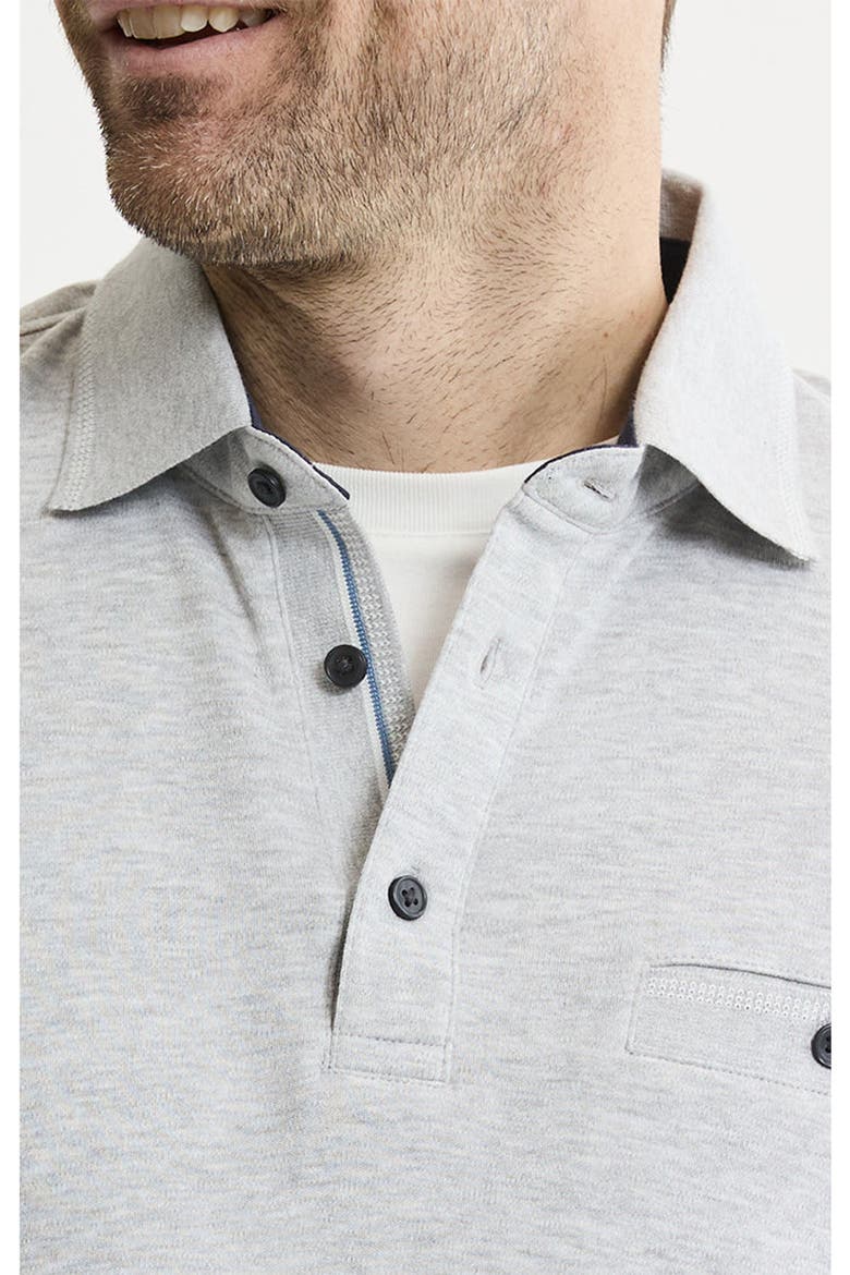 Cotton Interlock Polo, Alternate, color, Heather Grey