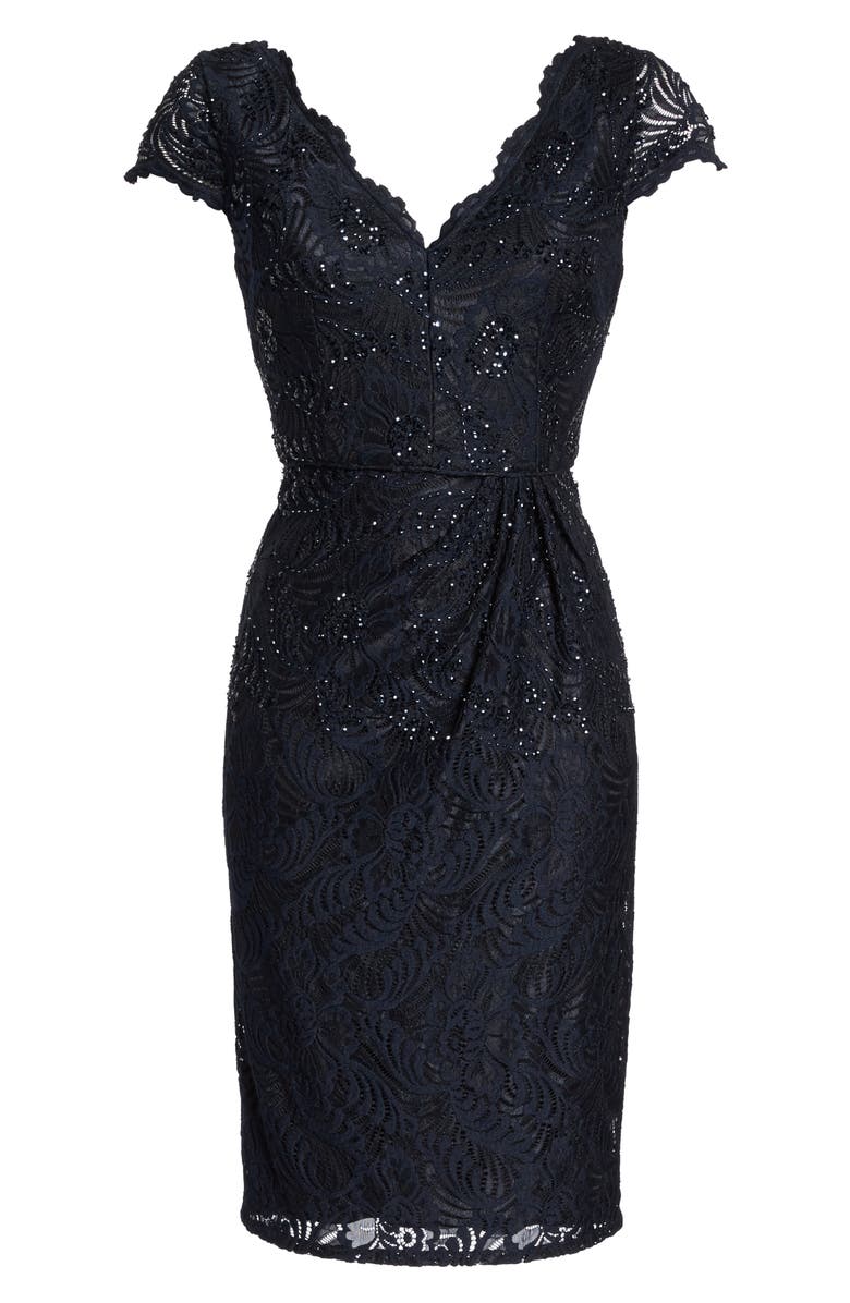 Adrianna Papell Sequin Lace Sheath Dress, Alternate, color, 