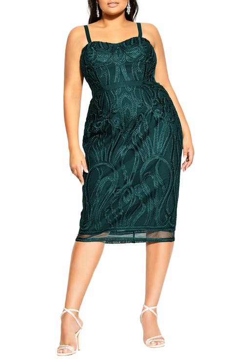 Antonia Embroidered Cocktail Dress (Plus Size)
