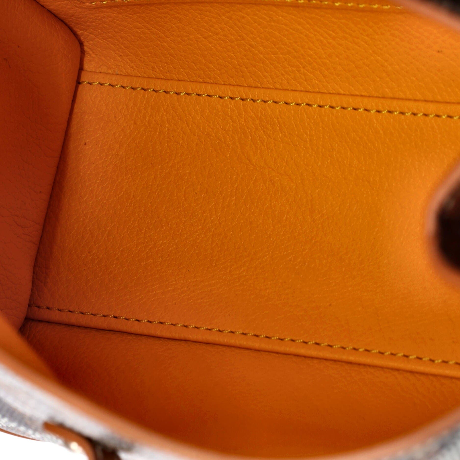 Pre-Owned Goyard Saigon Top Handle Bag Coated Canvas with Leather Mini, Alternate, color, Brown