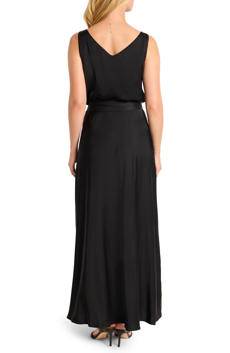 NIC+ZOE Bianca Satin Maxi Dress, Alternate, color, Black Onyx