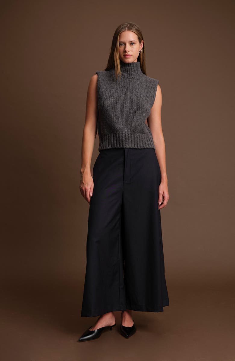 DELUC George Sleeveless Mock Neck Sweater, Alternate, color, Dark Grey