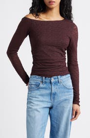 BP. One-Shoulder Lace Top