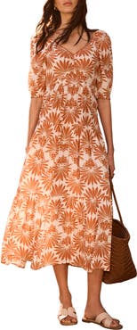 MINT VELVET Floral V-neck Printed Midi Dress.