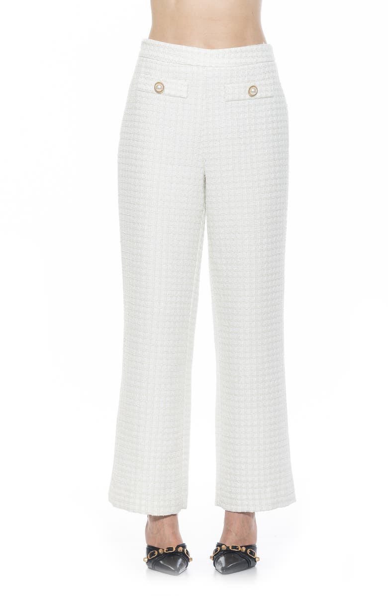Alexia Admor Jayden Tweed Pants, Main, color, Ivory
