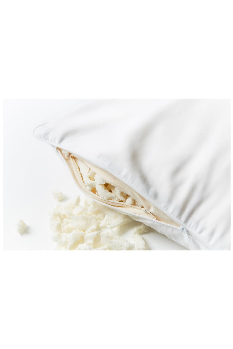 Down Alternative Shredded Organic Latex Pillow, Alternate, color, ALPINE WHITE