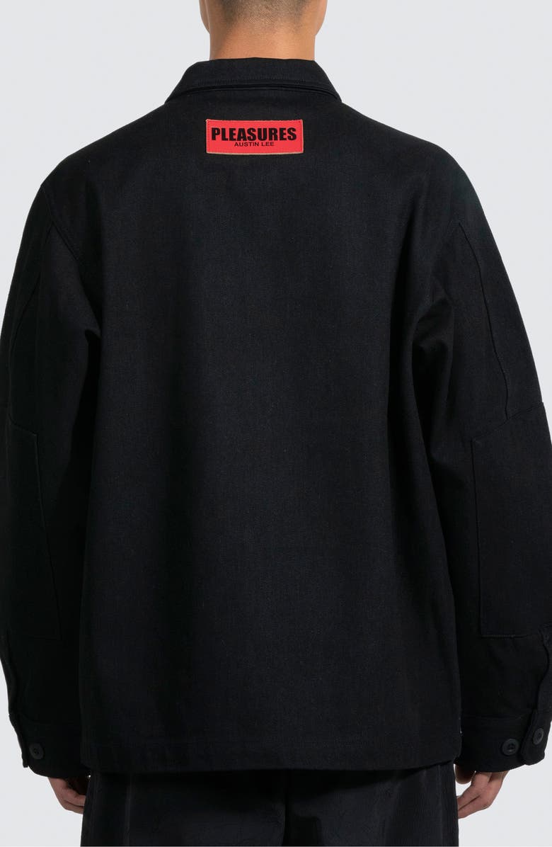 PLEASURES x Austin Lee Horse Graphic Denim Shirt Jacket, Alternate, color, 