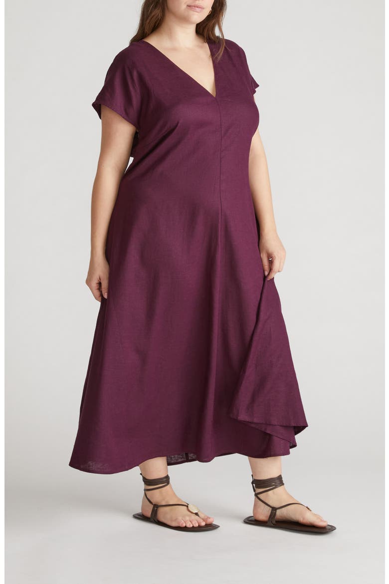 Louvre Tie Back Maxi Dress, Alternate, color, ACAI PURPLE