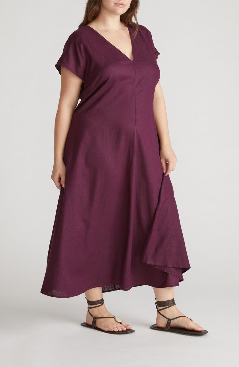 Universal Standard Louvre Tie Back Maxi Dress, Alternate, color, Acai Purple