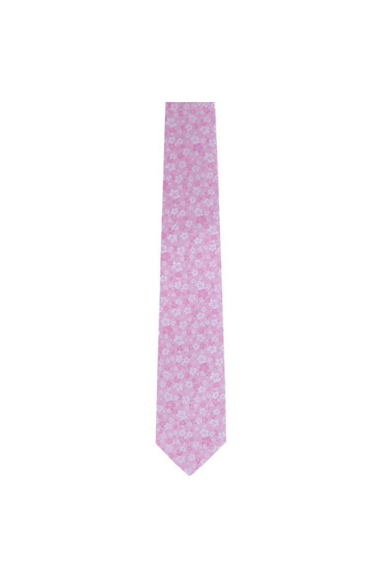 Trafalgar Hanami Cherry Blossom Burst Linen Blend Novelty Necktie, Alternate, color, Pink