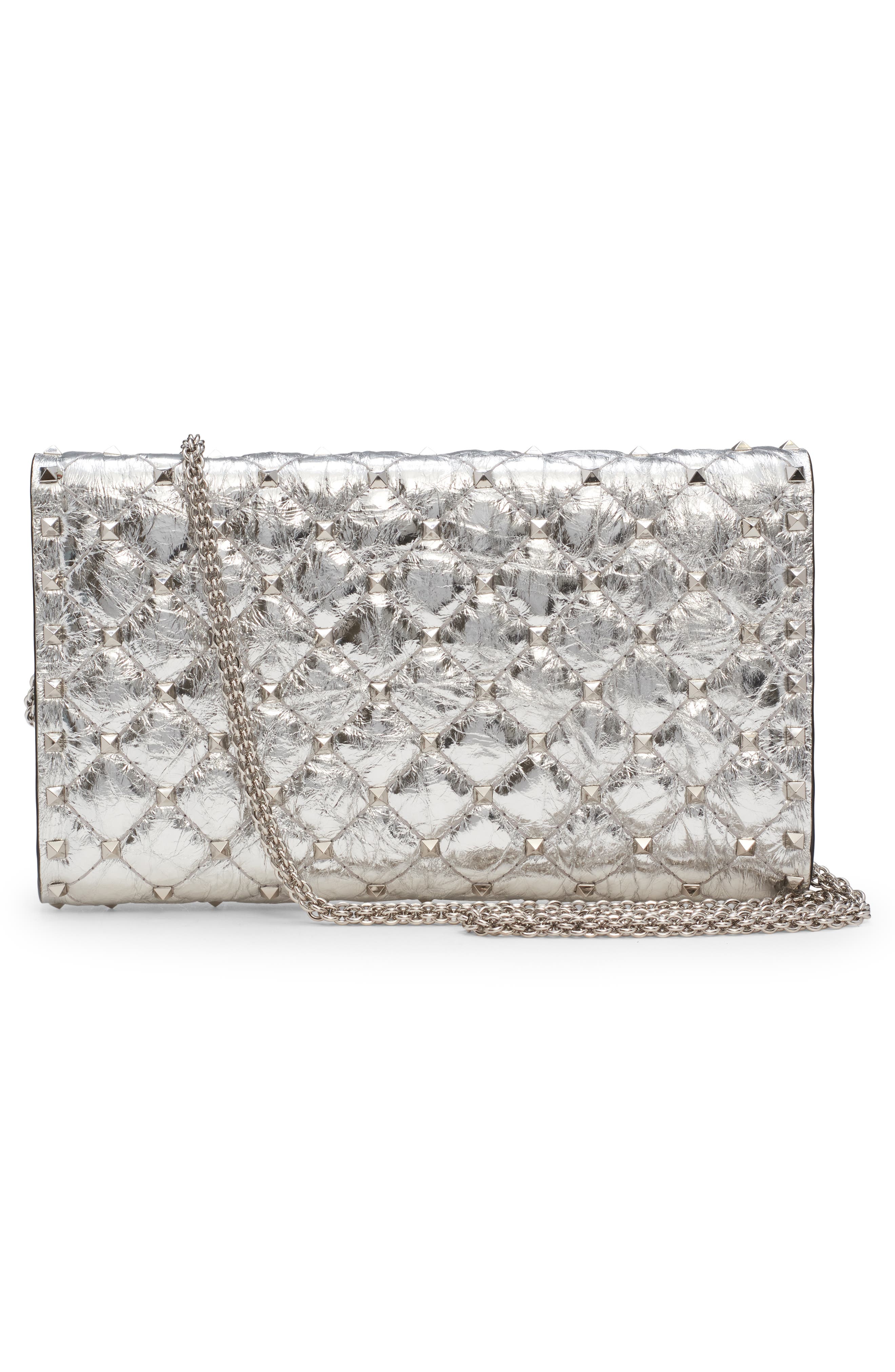 Valentino Garavani Small Rockstud Spike Leather Shoulder Bag, Alternate, color, 