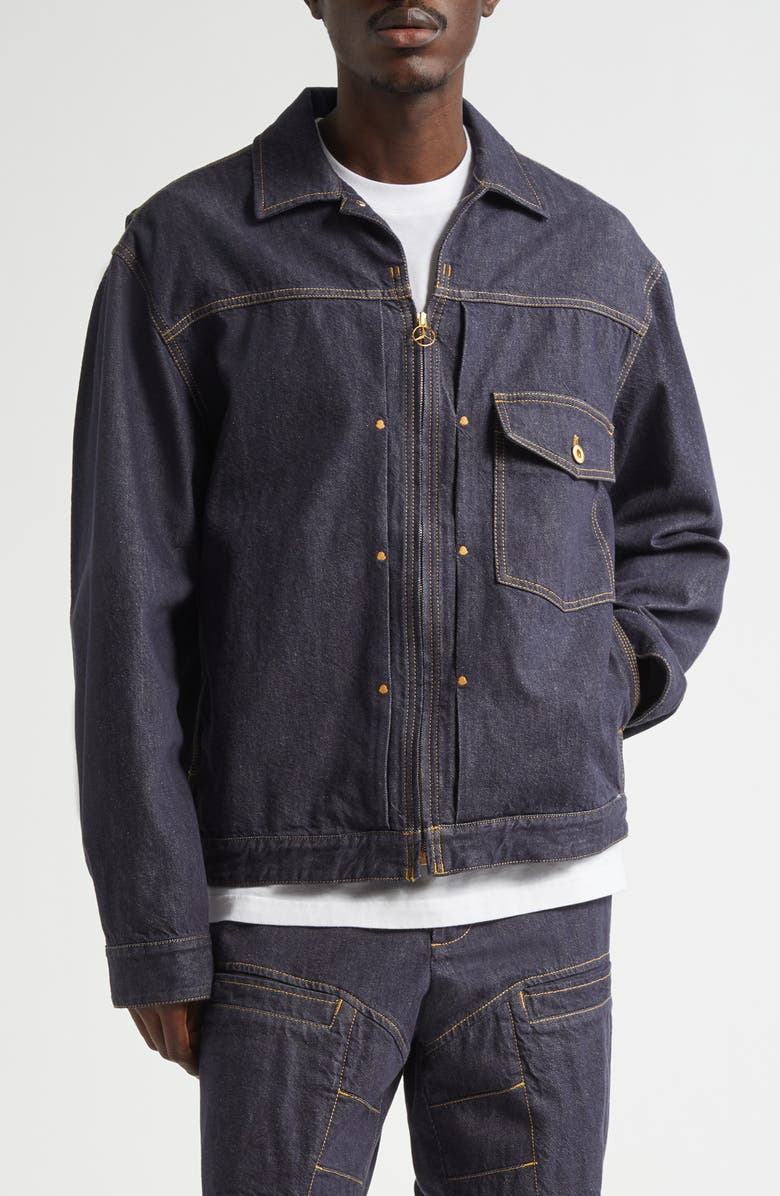 Moncler Genius x Mercedes-Benz By Nigo Nepit Denim Jacket, Main, color, 77A - Denim