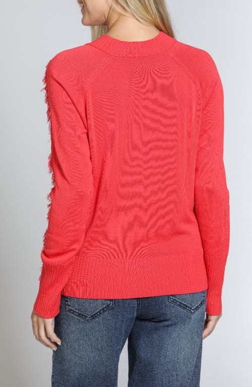 Apny Fringe Detail Cotton Sweater In Tangerine