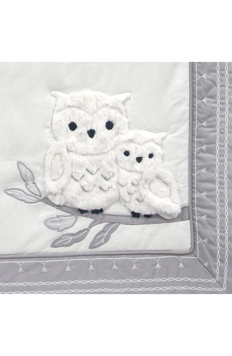 Lambs & Ivy Luna Celestial Owl 4-Piece Nursery Baby Crib Bedding Set, Alternate, color, Gray