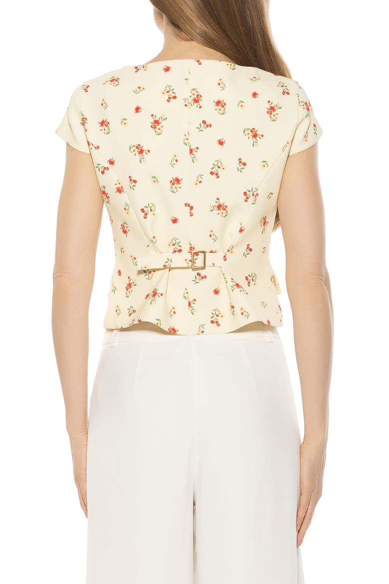 Cap Sleeve Button-Up Top, Alternate, color, YELLOW DITZY
