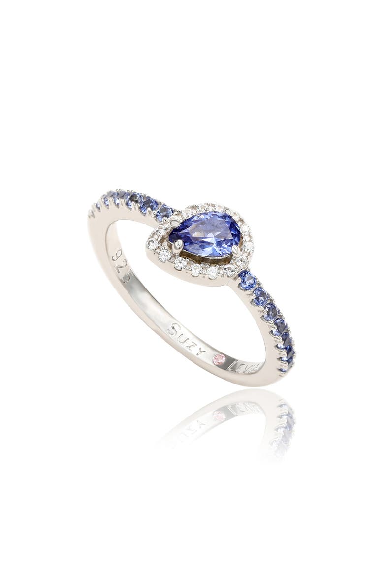 Pear Cut Blue Sapphire Band Ring, Main, color, BLUE/ GOLD