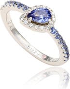 SUZY LEVIAN Pear Cut Blue Sapphire Band Ring