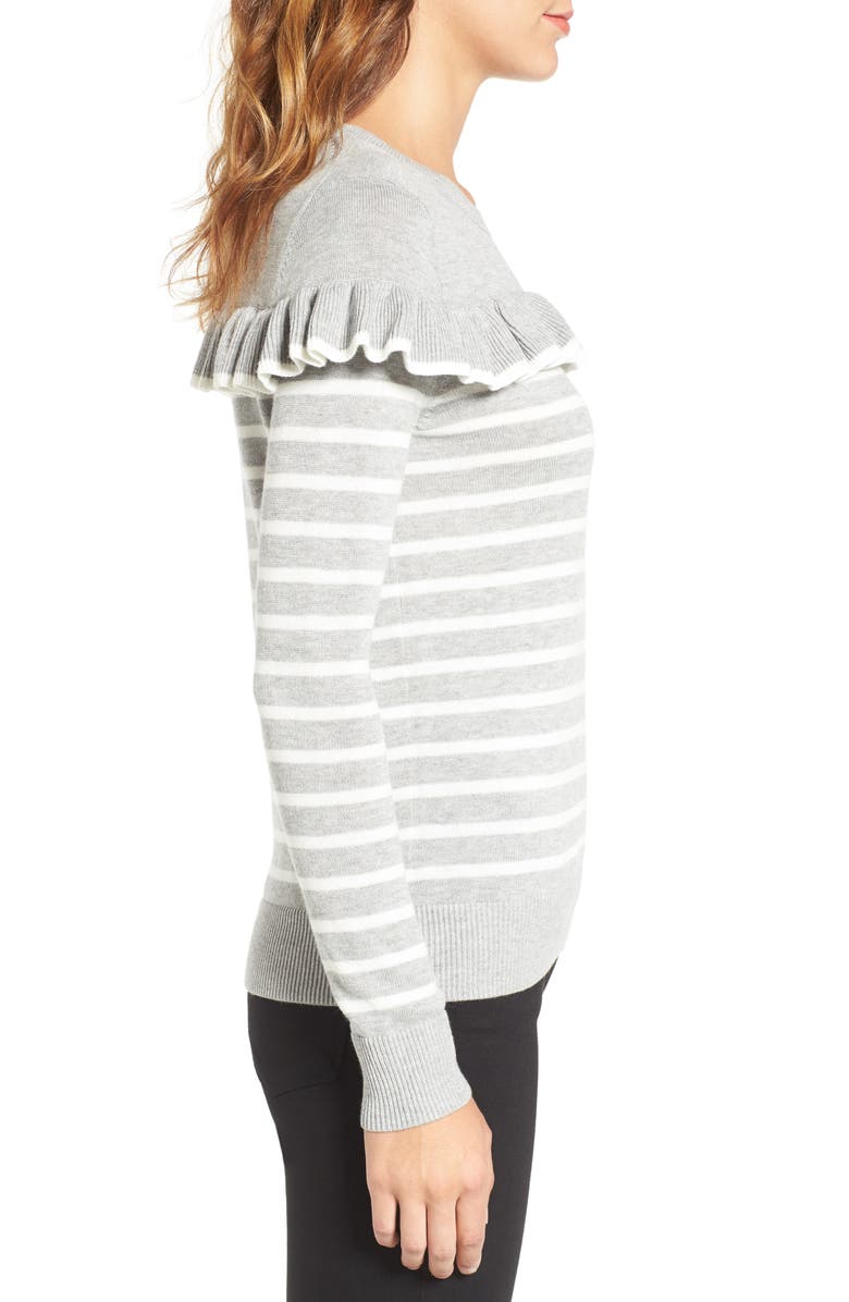 Chelsea28 Ruffle Stripe Sweater, Alternate, color,