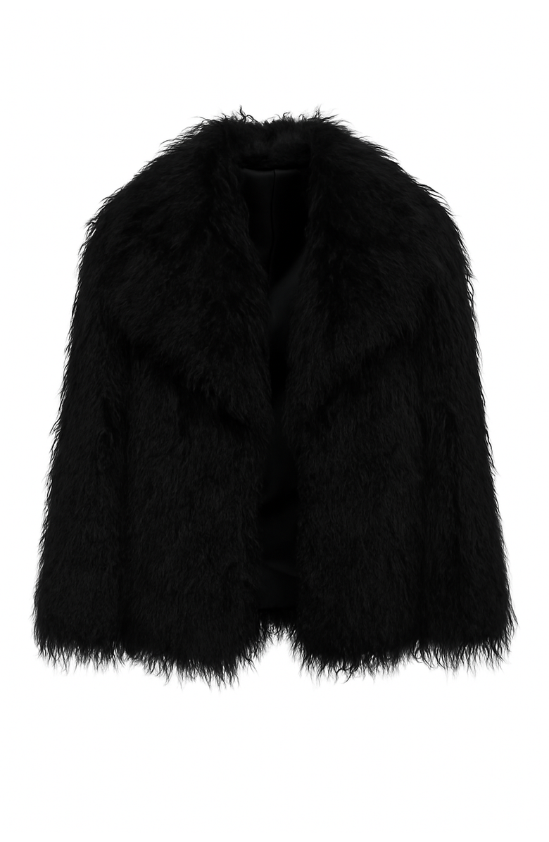 SPARKL UR FAMOUS  FUR COAT, Main, color, Black
