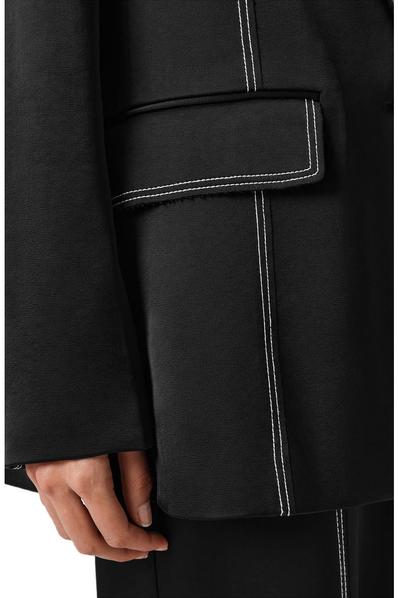 Theah Topstitch Blazer, Alternate, color, BLACK