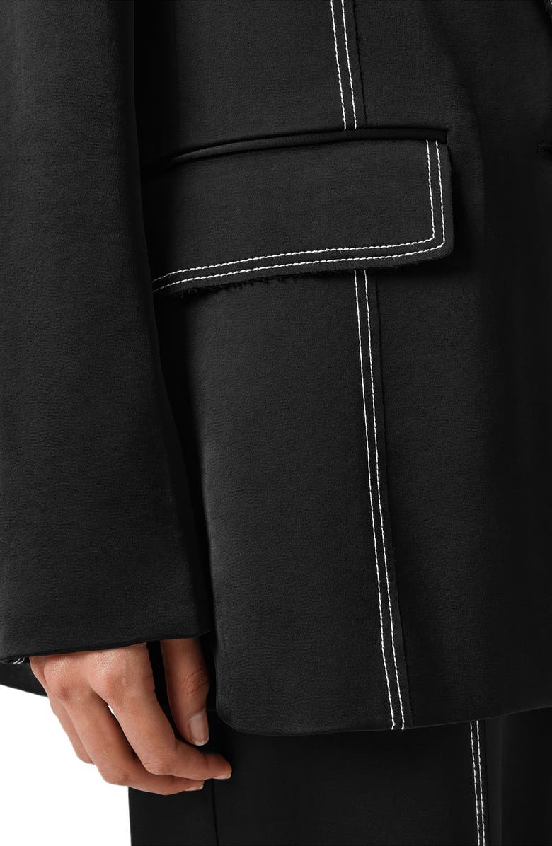 AllSaints Theah Topstitch Blazer, Alternate, color, Black