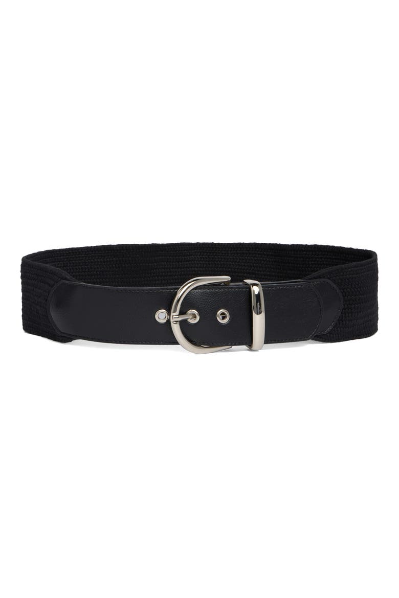 Woven Stretch Belt, Main, color, BLACK