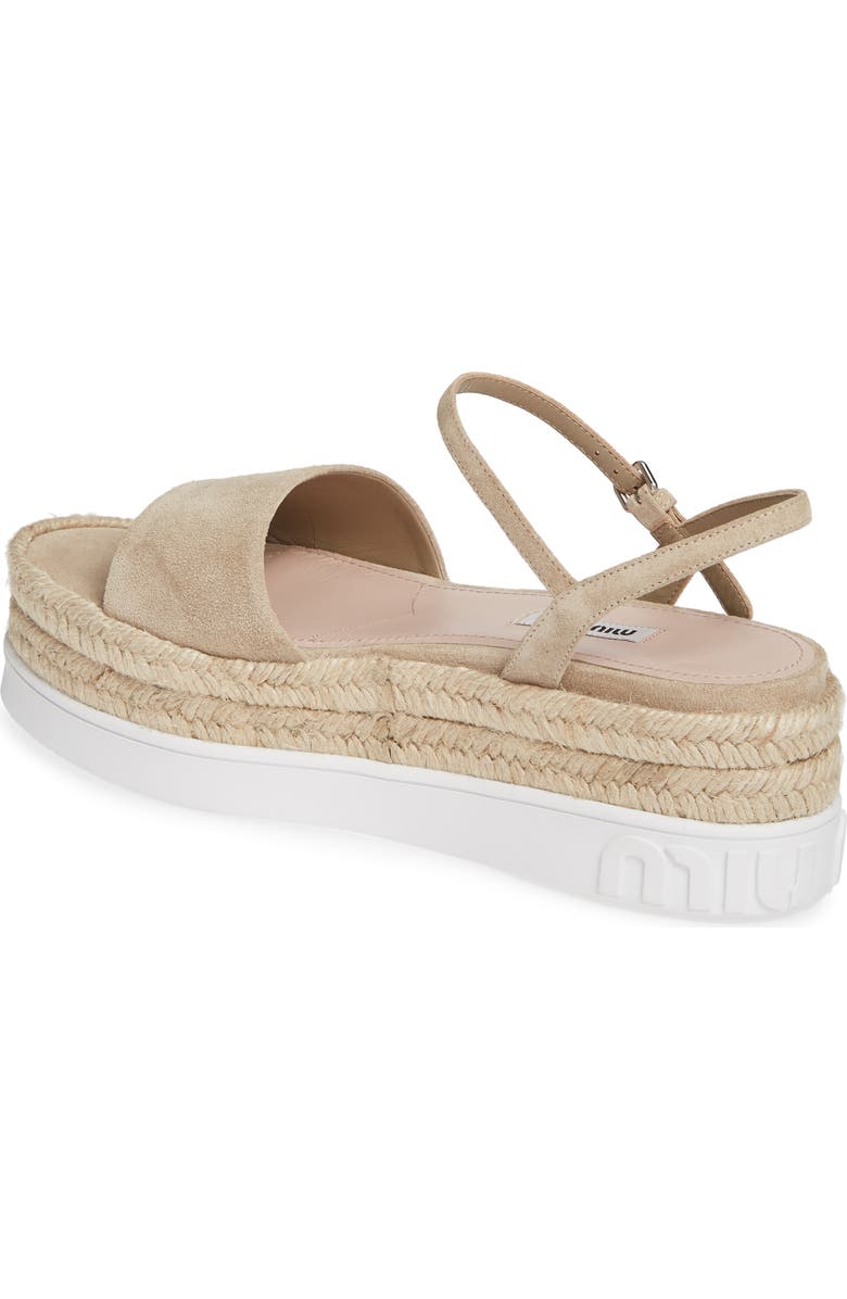 Miu Miu Platform Espadrille Sandal, Alternate, color,