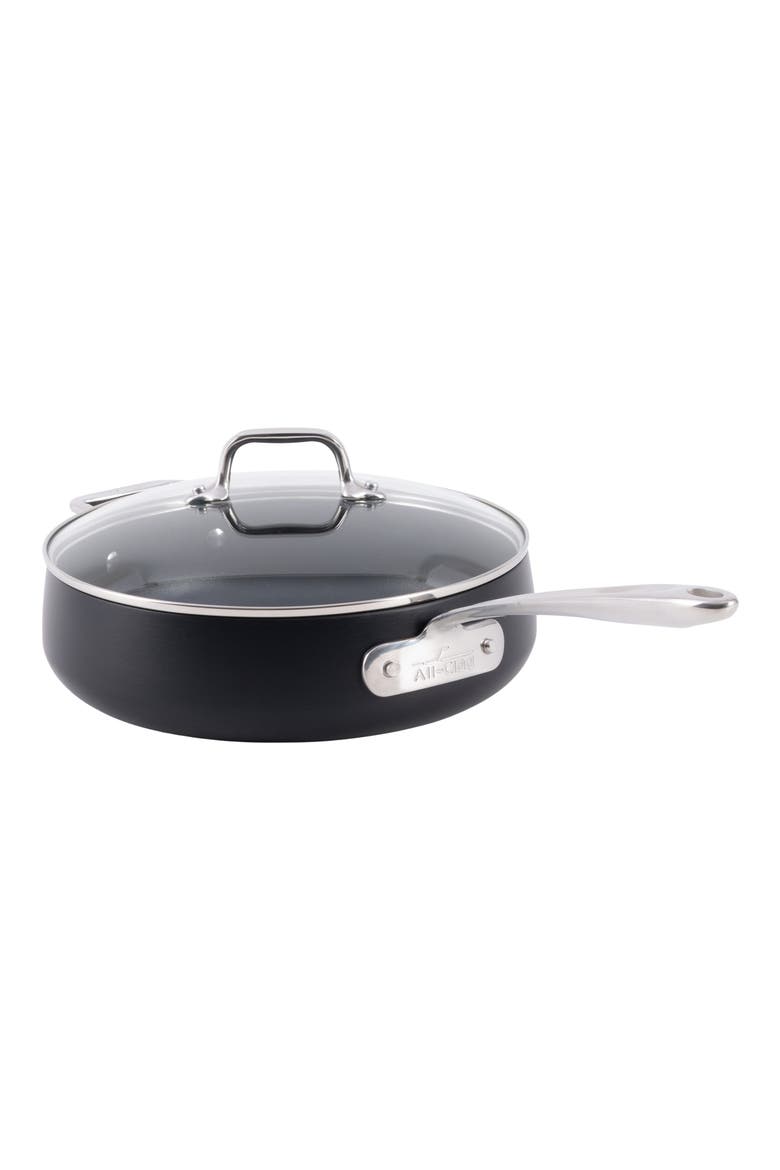 HA1 Expert Hard Anodized Nonstick 4-Quart Sauté Pan With Lid, Main, color, BLACK