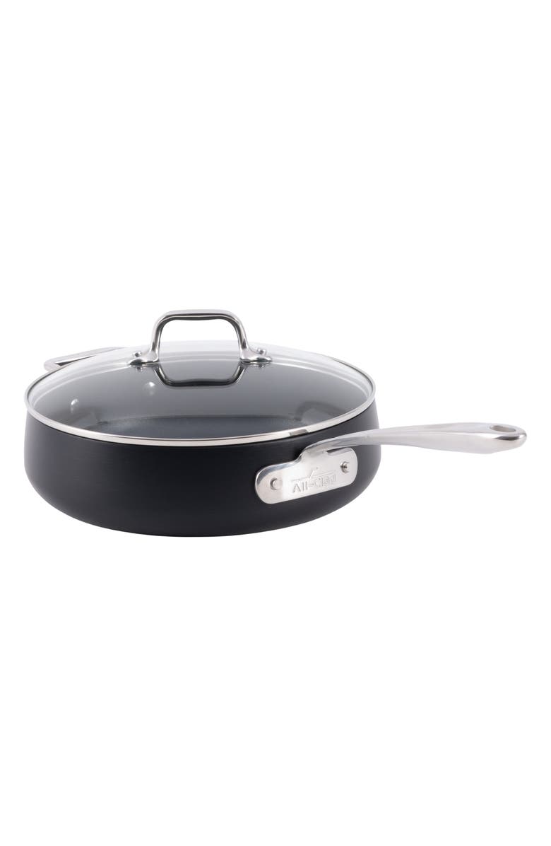 All-Clad HA1 Expert Hard Anodized Nonstick 4-Quart Sauté Pan With Lid, Main, color, Black