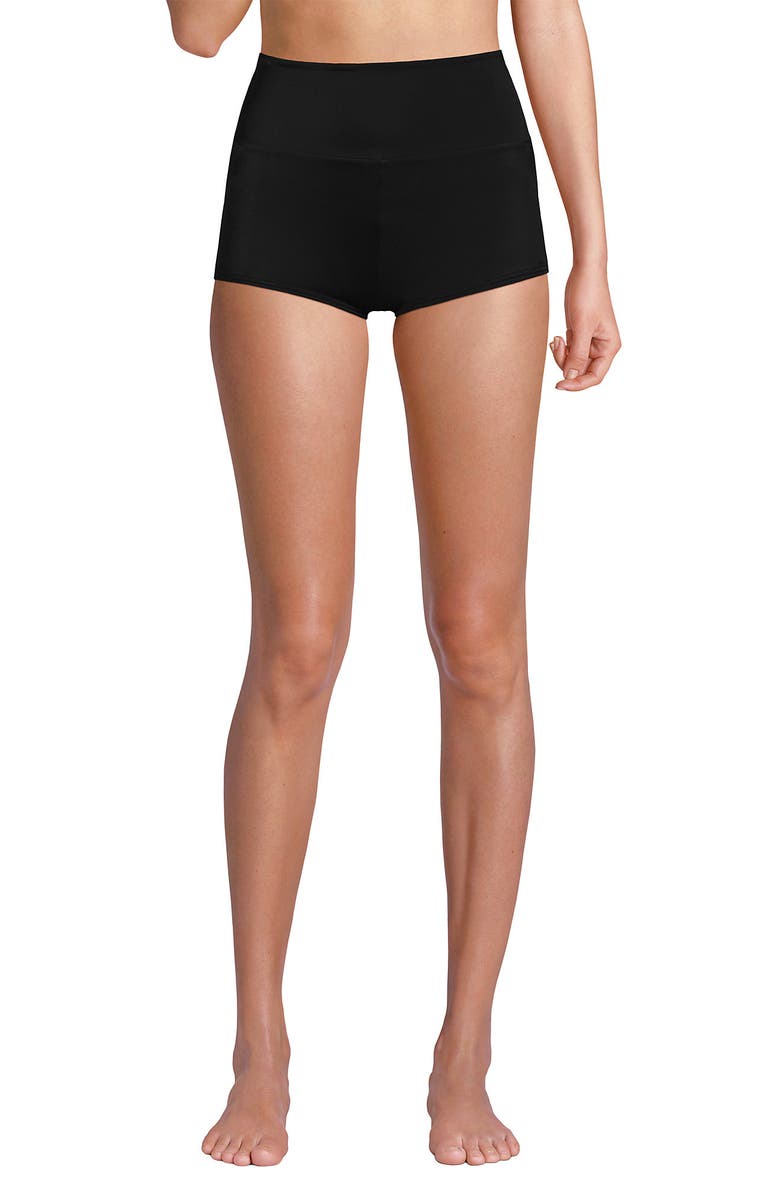 Lands' End Tugless High Waisted Swim Boy Shorts, Alternate, color, 