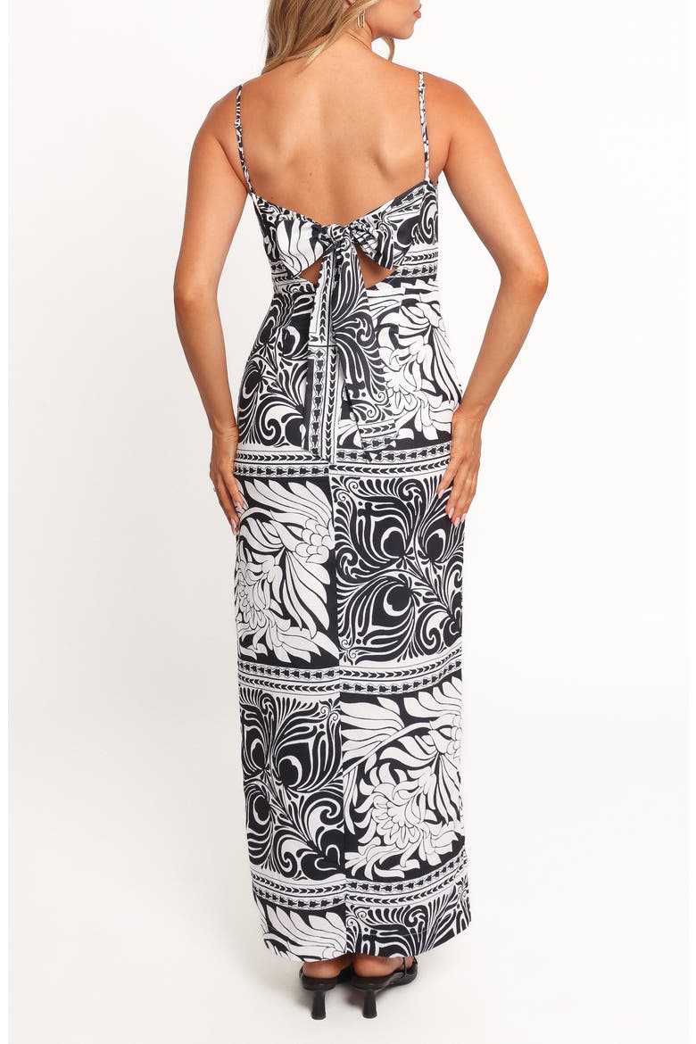 Riley Printed Linen Blend Midi Sundress, Alternate, color, BLACK