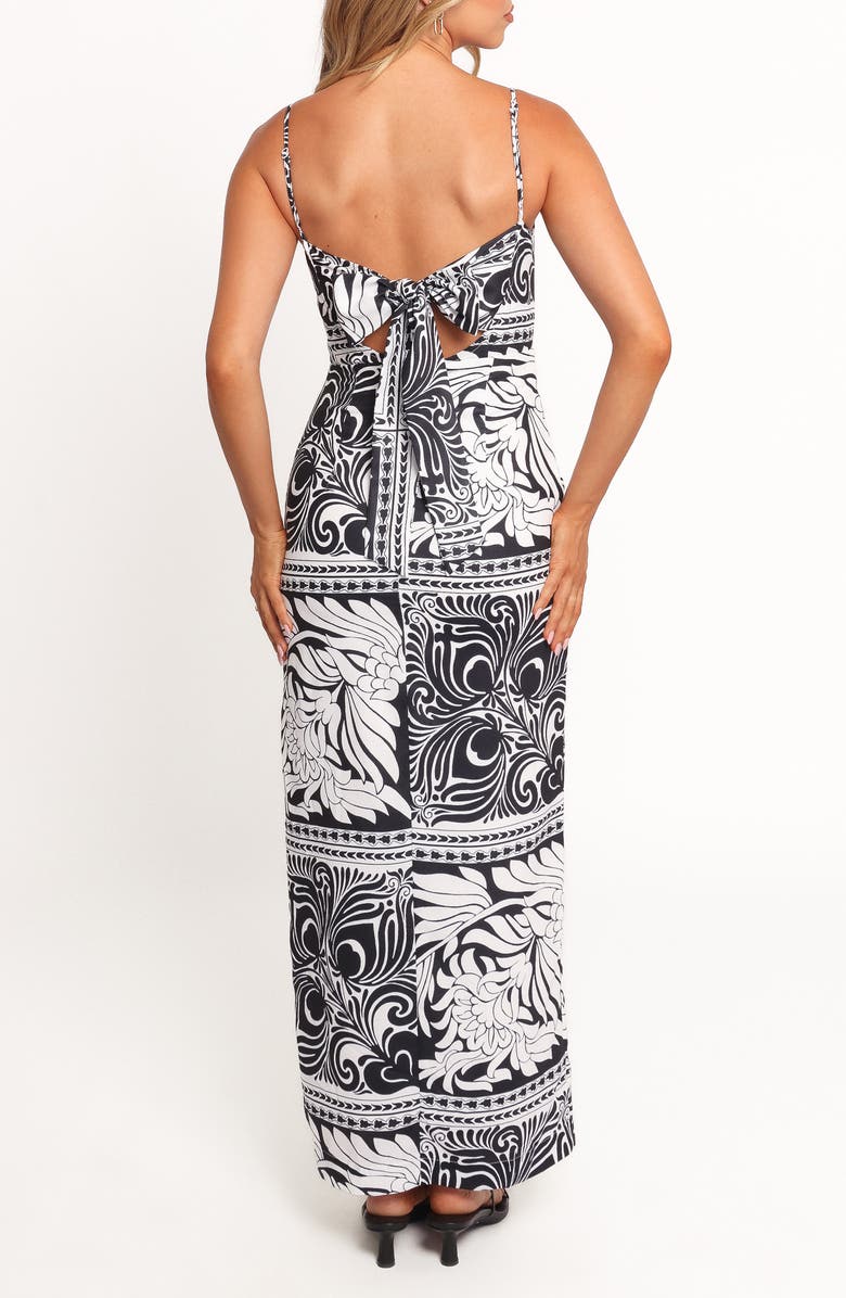 Petal & Pup Riley Printed Linen Blend Midi Sundress, Alternate, color, Black