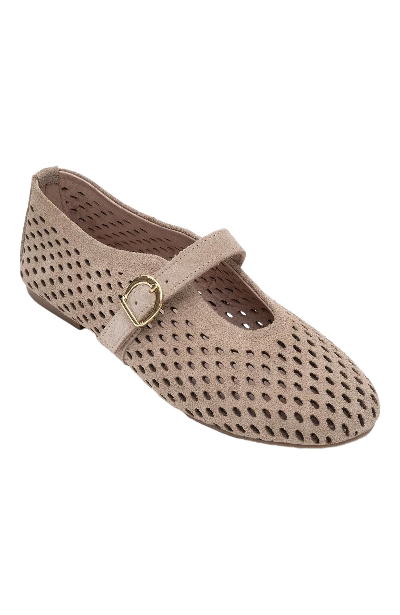 Forever & Always Shoes Arian Leather Ballet Flat, Alternate, color, Beige Leather