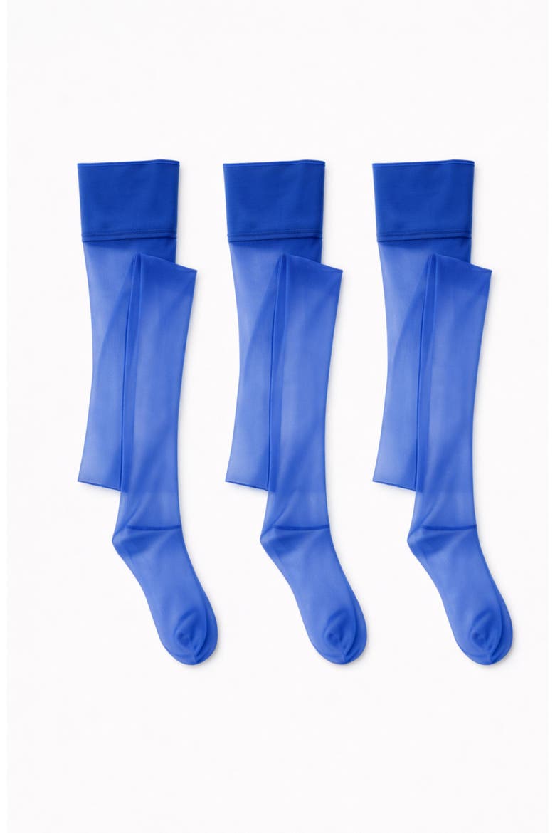 7-Pack Glossy Semi-Opaque Statement Fashion Tights For Women, Alternate, color, Blue